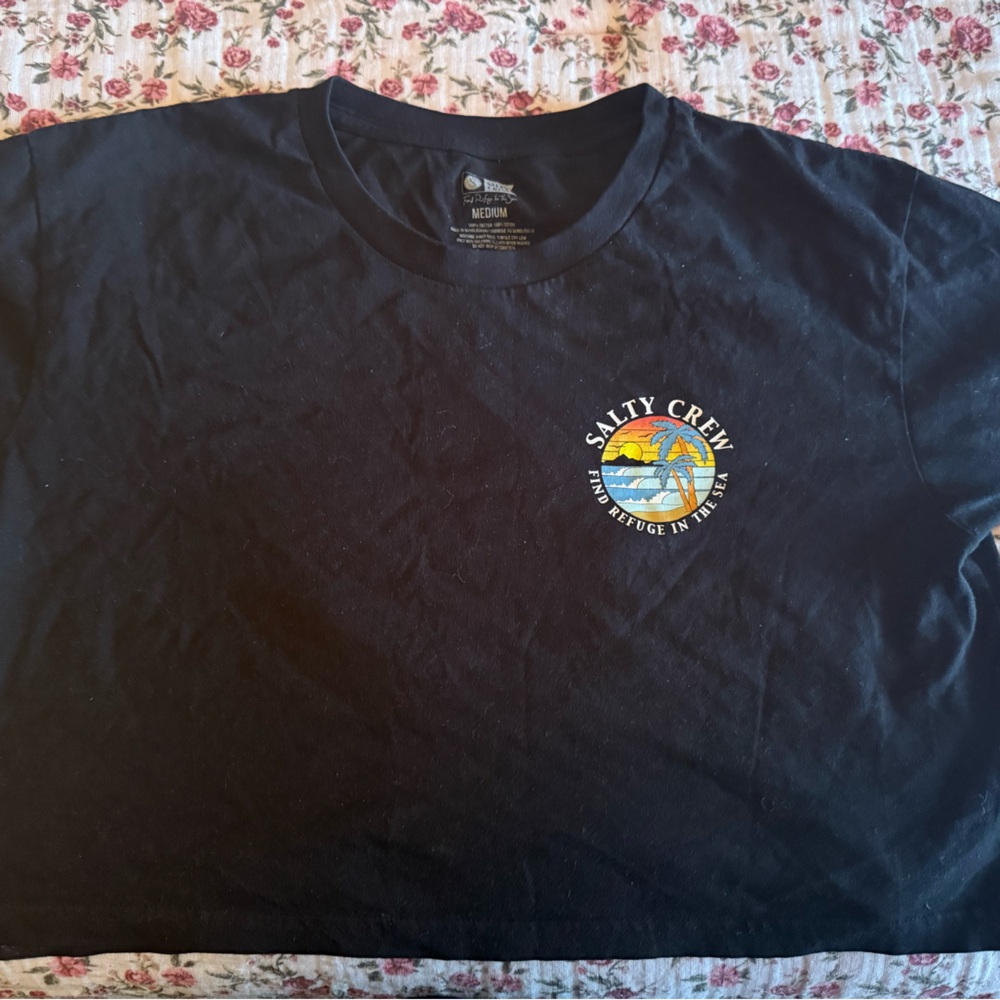 Salty Crew Black Tee with Vibrant Graphic